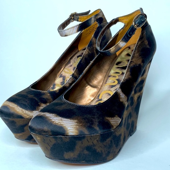 Sam Edelman Quinn SilverLake Satin Platform Wedge - Picture 1 of 5